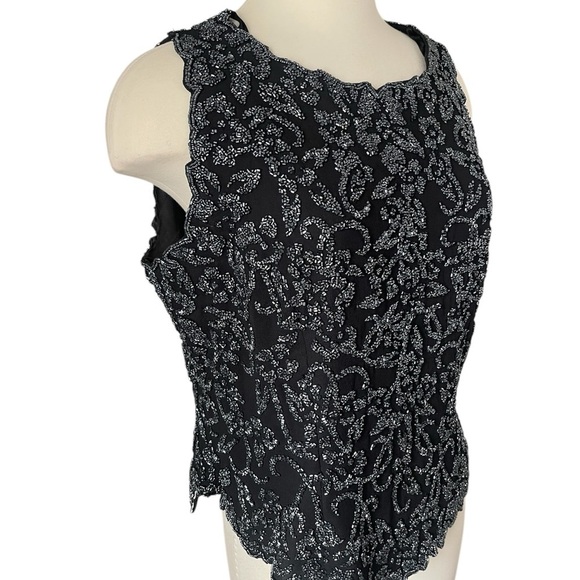 J Kara Black Beaded Sleeveless Formal Blouse sz XXL - Picture 1 of 7